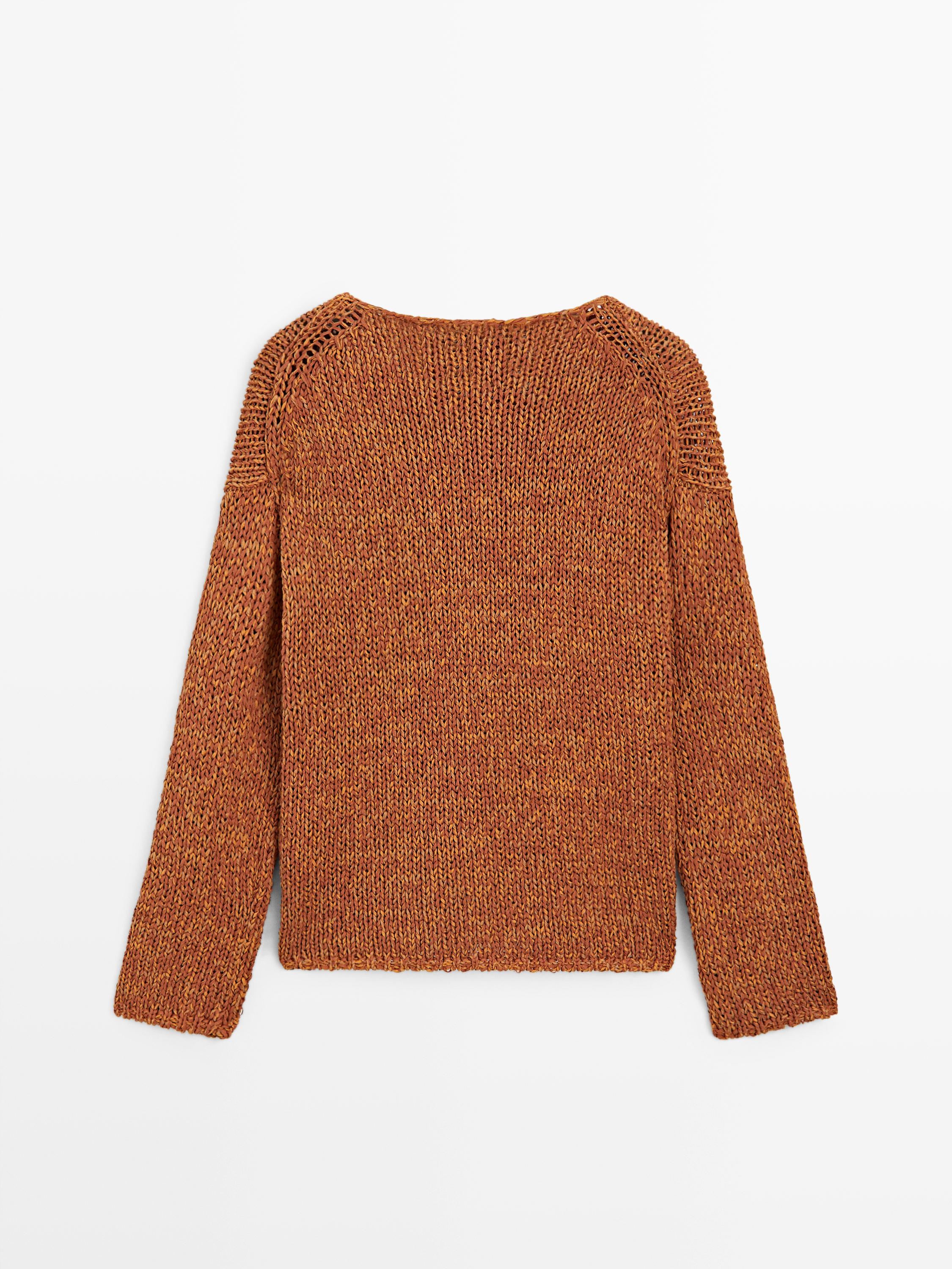 Pull en maille ajourée avec du coton
